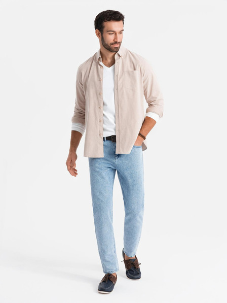 Ombre Clothing Muške klasične isprane traperice REGULAR FIT plava Ombre odjeća