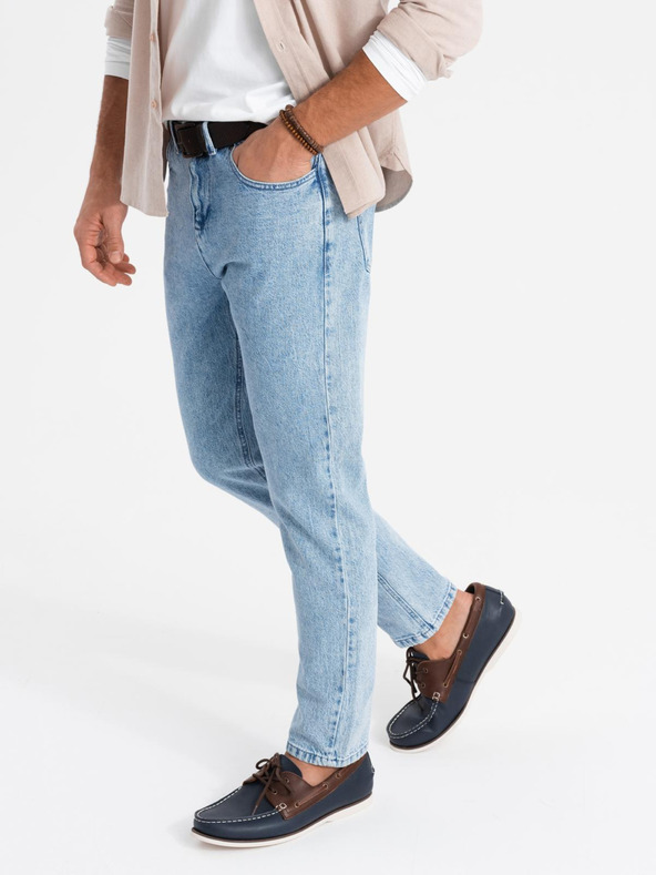 Ombre Clothing Muške klasične isprane traperice REGULAR FIT plava Ombre odjeća