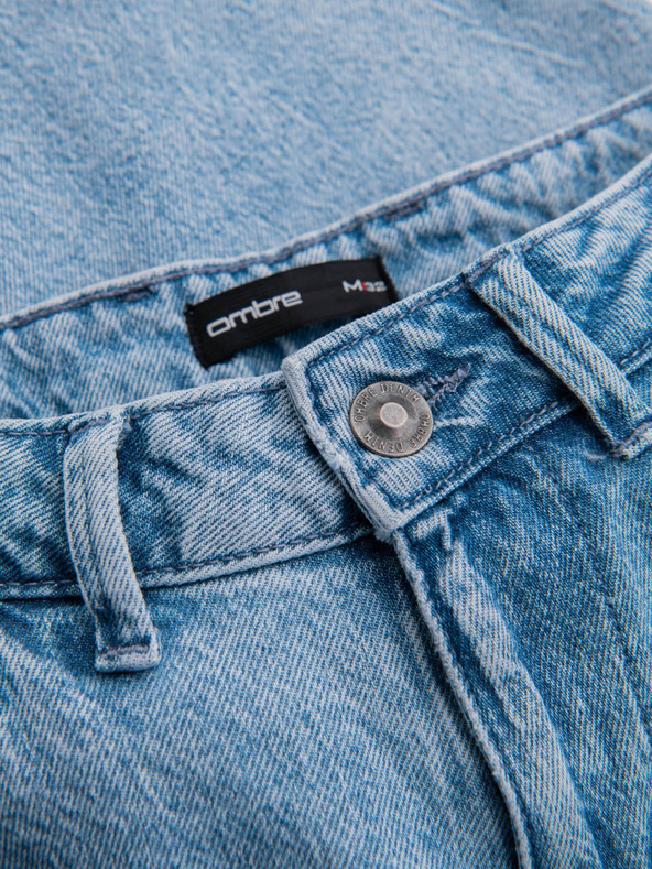 Ombre Clothing Muške klasične isprane traperice REGULAR FIT plava Ombre odjeća