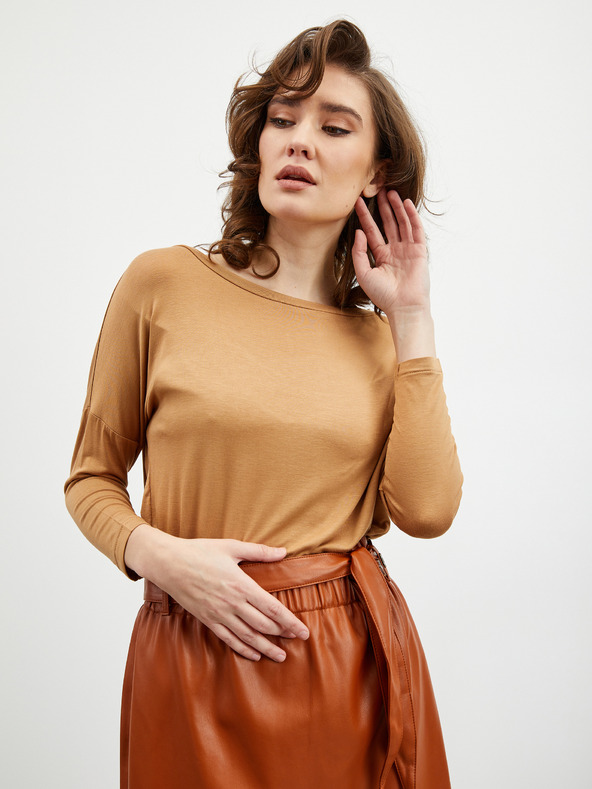 ZOOT.lab Bež ženska široka base majica s tričetvrt rukavima ZOOT.lab Leticia