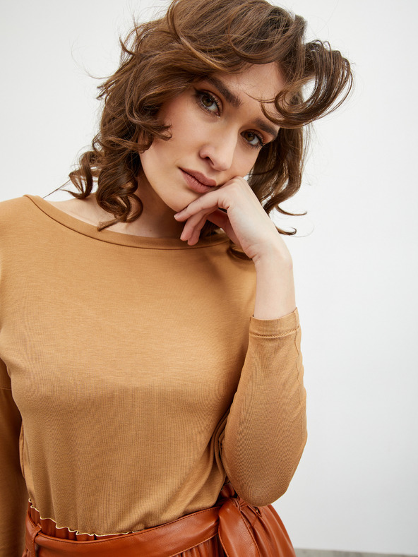 ZOOT.lab Bež ženska široka base majica s tričetvrt rukavima ZOOT.lab Leticia