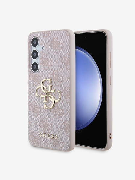 Guess Guess PU 4G Metal Logo Stražnji poklopac za Samsung Galaxy S24 Pink