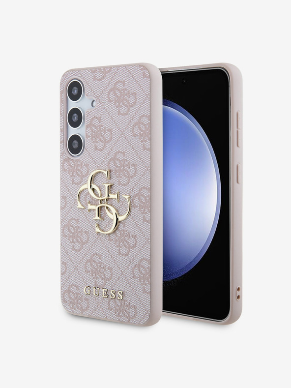 Guess Guess PU 4G Metal Logo Stražnji poklopac za Samsung Galaxy S24 Pink