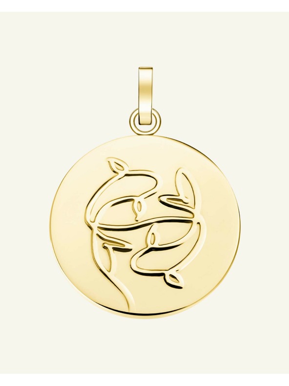 Rosefield Rosefield privjesak zlatne boje Zodiac Coin Ribe