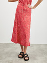 ZOOT.lab Bež-crvena midi suknja s uzorkom i prorezom ZOOT.lab Norine