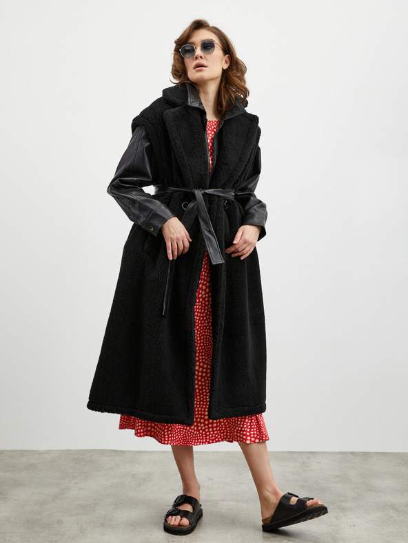 ZOOT.lab Bež-crvena midi suknja s uzorkom i prorezom ZOOT.lab Norine