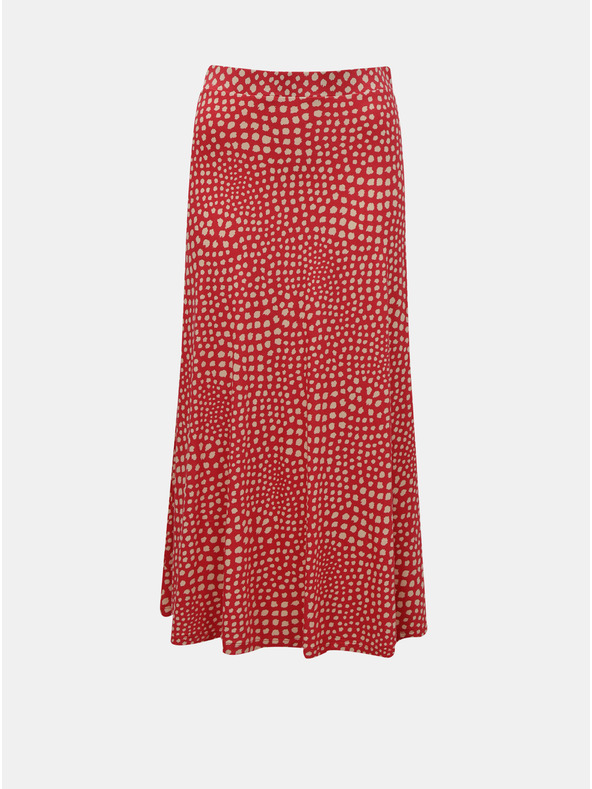 ZOOT.lab Bež-crvena midi suknja s uzorkom i prorezom ZOOT.lab Norine
