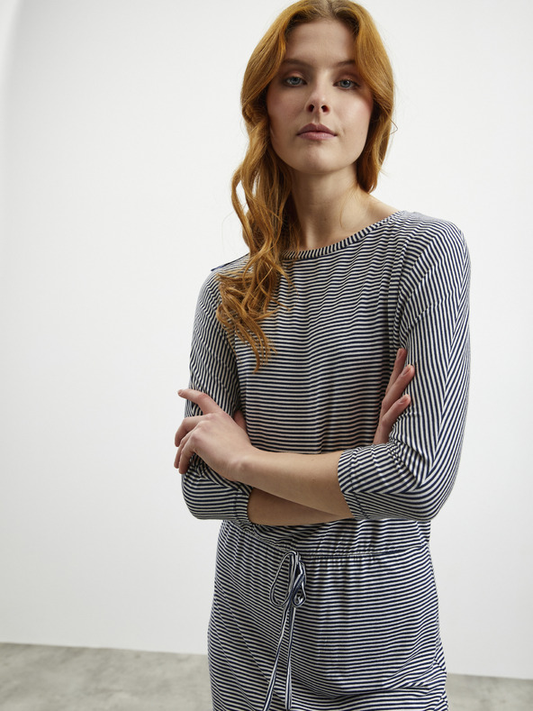 ZOOT.lab Bijelo-plava ženska haljina na pruge s kravatom ZOOT.lab Demi