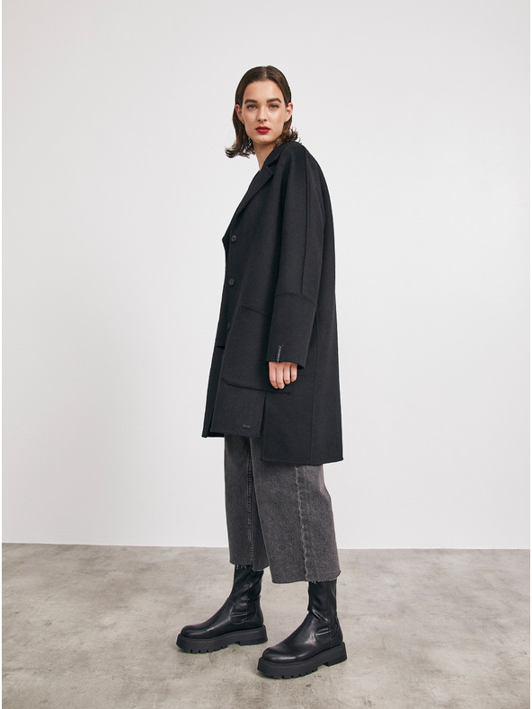 ZOOT.lab Crni ženski kaput sa mješavinom vune METROOPOLIS by ZOOT.lab Kandis