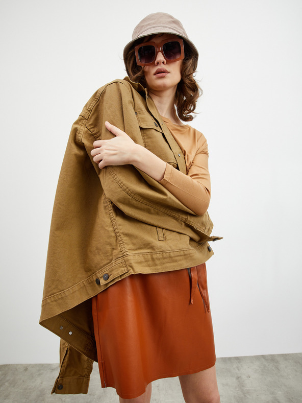 ZOOT.lab Smeđa ženska kožna suknja na veze ZOOT.lab Ryoko