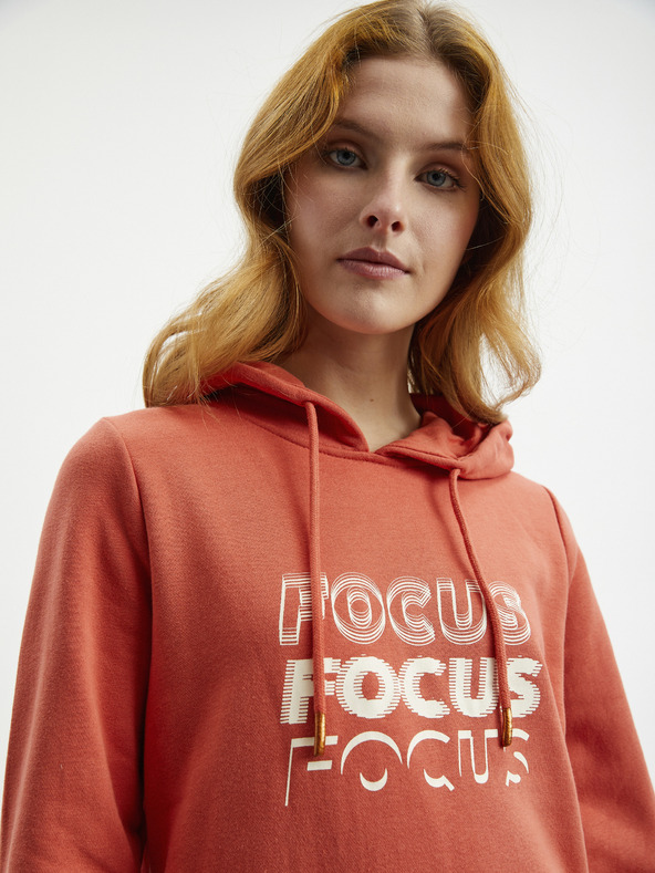 ZOOT.lab Koraljna ženska sweatshirt haljina s kapuljačom i ZOOT.lab Debby printom