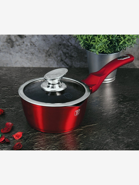 Berlingerhaus Lonac s poklopcem s mramornom površinom 16 cm Burgundy Metallic Line BERLINGERHAUS