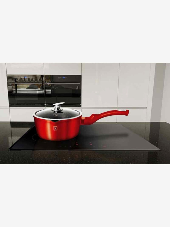 Berlingerhaus Lonac s poklopcem s mramornom površinom 16 cm Burgundy Metallic Line BERLINGERHAUS