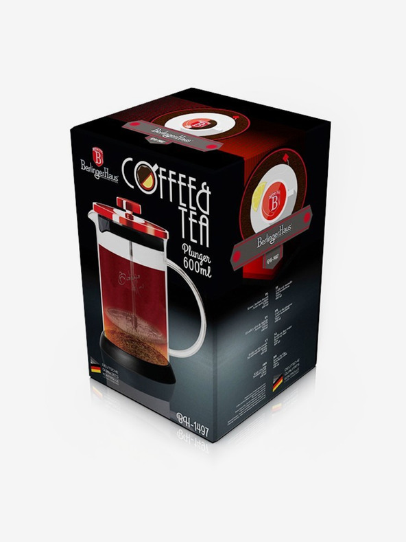 Berlingerhaus Posuda za čaj i kavu French Press 600 ml Burgundy Metallic Line BERLINGERHAUS