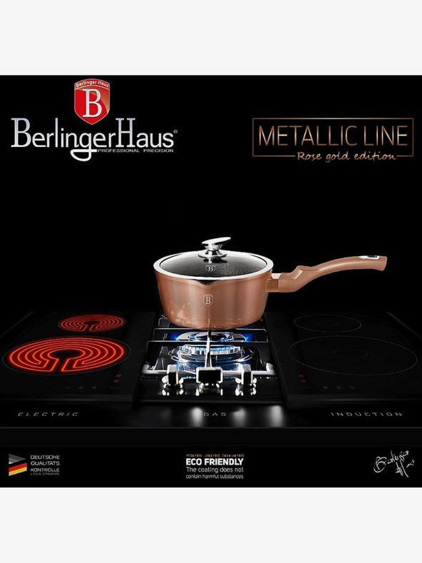 Berlingerhaus Lonac s poklopcem i mramornom površinom 16 cm Rosegold Metallic Line BERLINGERHAUS