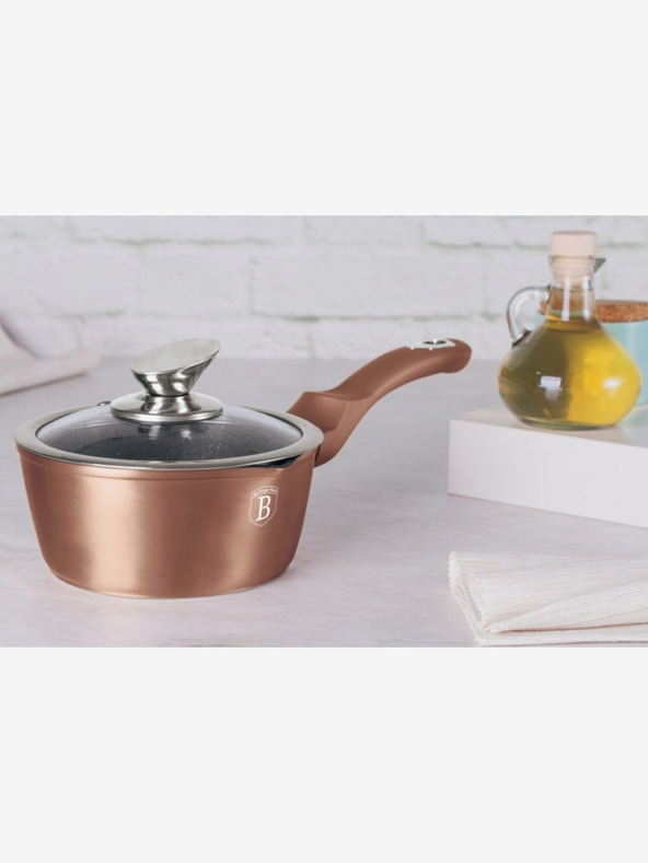 Berlingerhaus Lonac s poklopcem i mramornom površinom 16 cm Rosegold Metallic Line BERLINGERHAUS