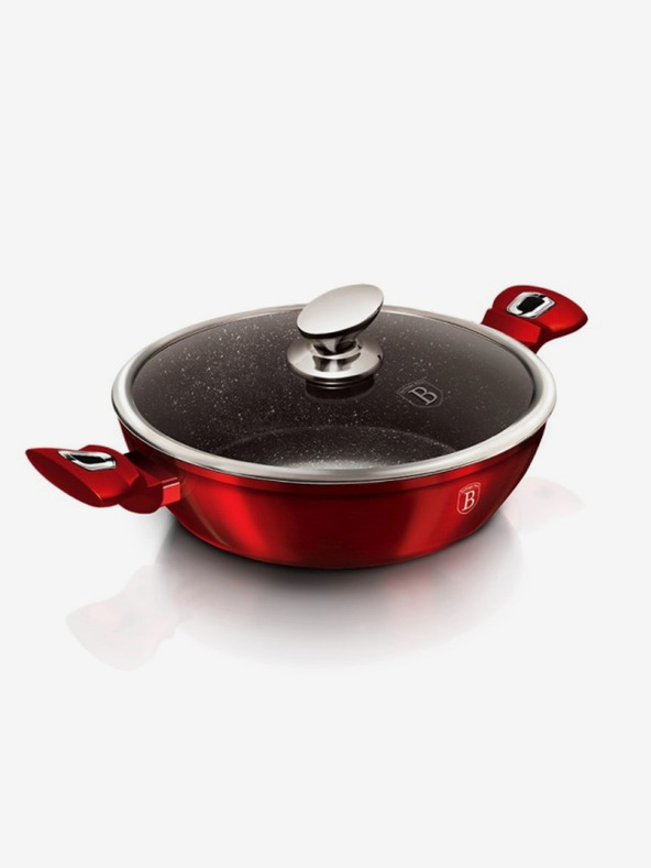 Berlingerhaus Okrugli pekač s mramornom površinom i poklopcem 24 cm BERLINGERHAUS Burgundy Metallic Line