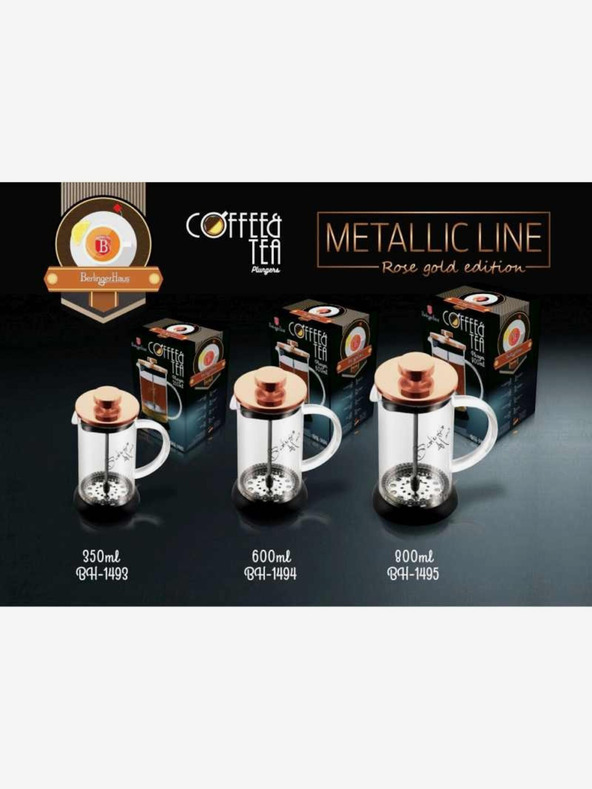 Berlingerhaus Posuda za čaj i kavu French Press 600 ml Rosegold kolekcija BERLINGERHAUS