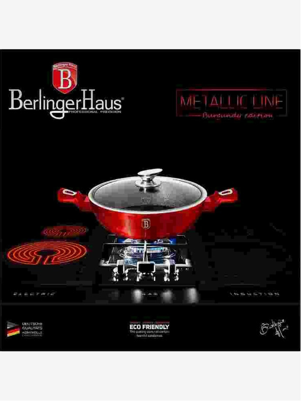 Berlingerhaus Okrugla posuda za pečenje s mramornom površinom i poklopcem 32 cm BERLINGERHAUS Burgundy Metallic Line