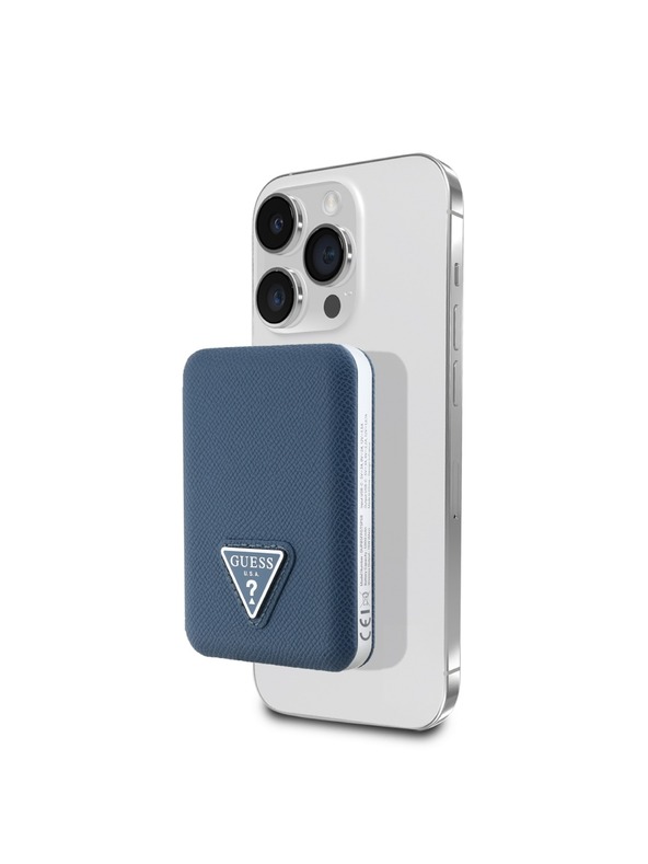 Guess Guess PU Grained Triangle Logo MagSafe Powerbank 5000mAh plava