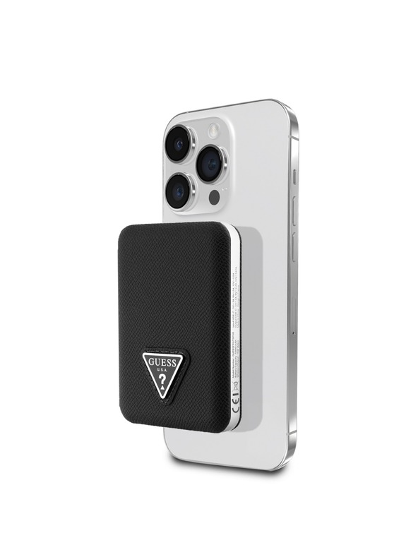 Guess Guess PU Grained Triangle Logo MagSafe Powerbank 5000mAh crna