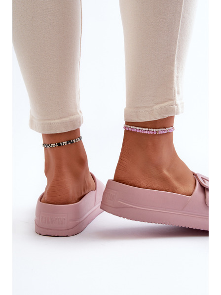 BIG STAR SHOES Ženske pjenaste papuče na platformu s kopčom Big Star ružičasta