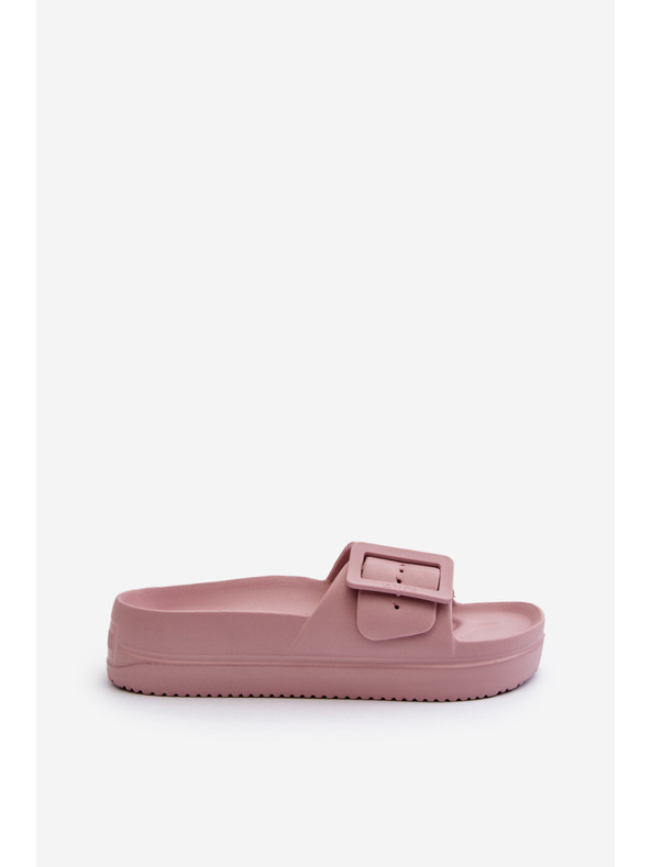 BIG STAR SHOES Ženske pjenaste papuče na platformu s kopčom Big Star ružičasta