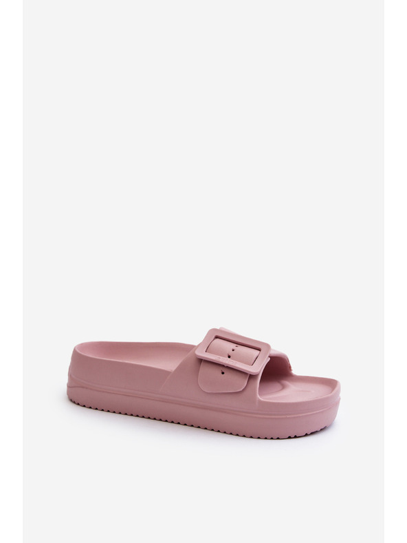 BIG STAR SHOES Ženske pjenaste papuče na platformu s kopčom Big Star ružičasta