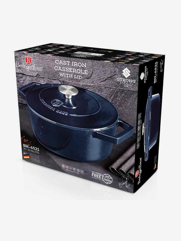 Berlingerhaus Lijevani pekač s poklopcem BERLINGERHAUS Aquamarine Metallic Line (20 cm)