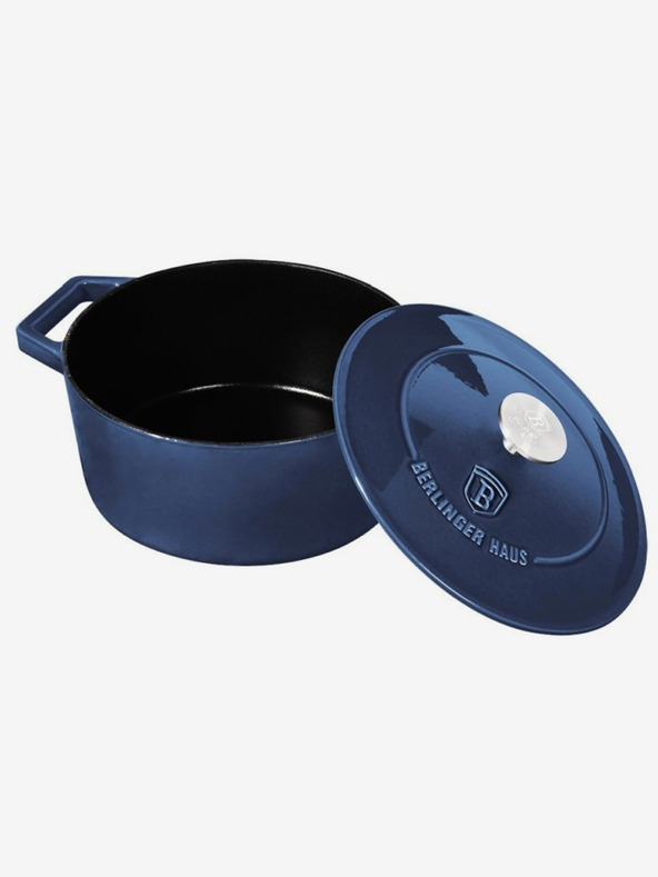 Berlingerhaus Lijevano željezna posuda za pečenje s poklopcem BERLINGERHAUS Aquamarine Metallic Line (24 cm)