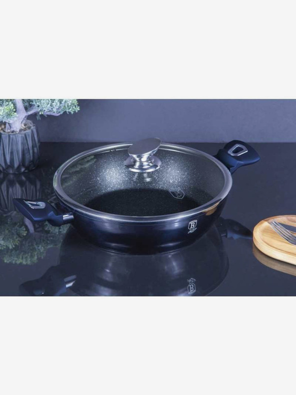 Berlingerhaus Okrugli pekač s mramornim premazom i poklopcem 28 cm BERLINGERHAUS Metallic Line Aquamarine Edition