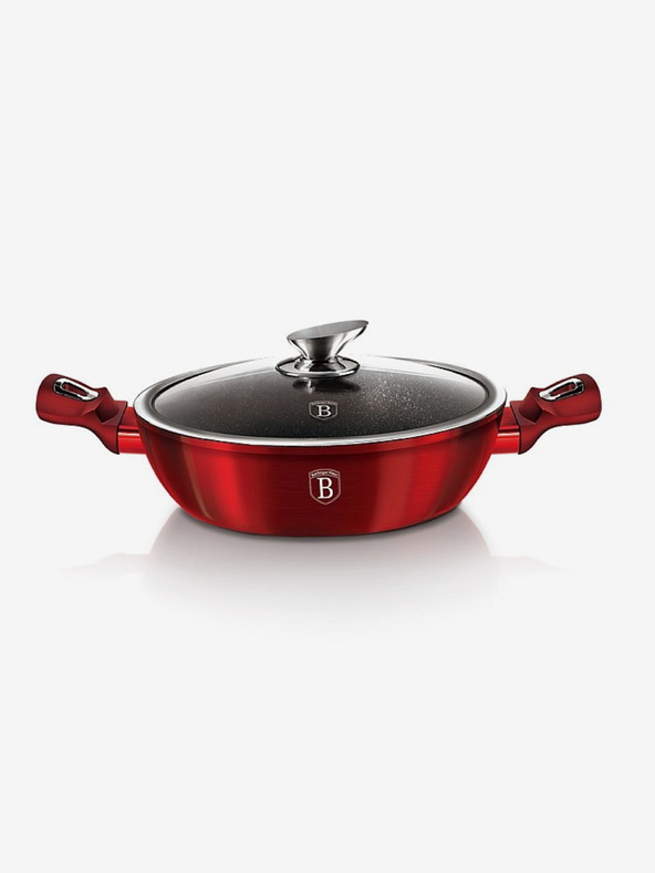 Berlingerhaus Okrugli pekač s mramornim premazom i poklopcem 28 cm BERLINGERHAUS Burgundy Metallic Line