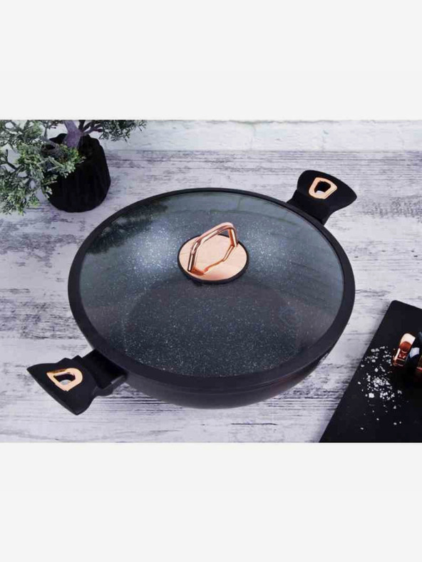 Berlingerhaus Pekač s poklopcem s mramornom površinom 28 cm Black Rose Collection BERLINGERHAUS