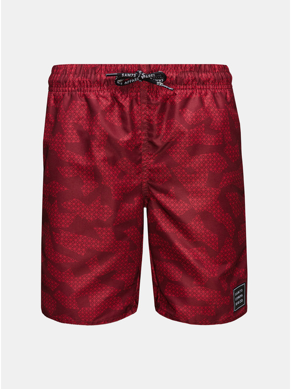 Sam 73 Crveni dječački kupaći kostim s uzorkom SAM 73