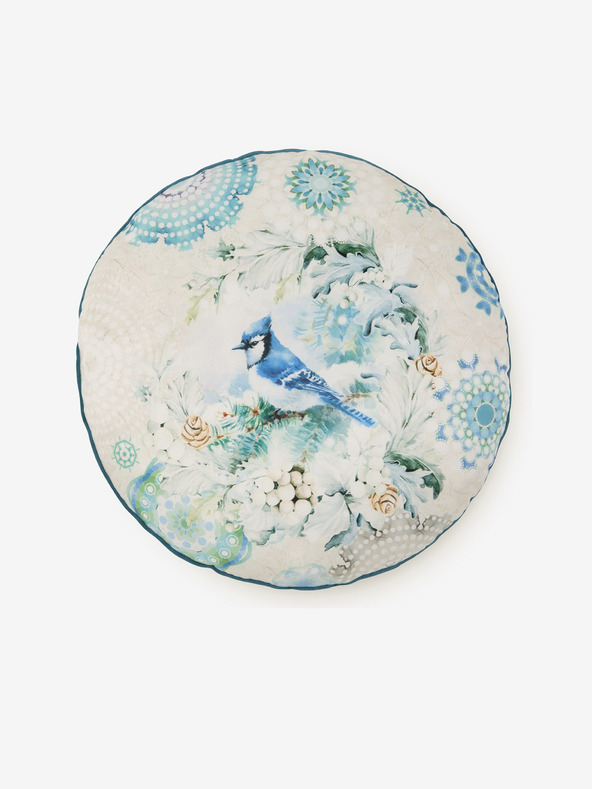 HIP Promjer 55 cm - Plavo krem ​​dvostrani jastuk s motivom HIP Camunda