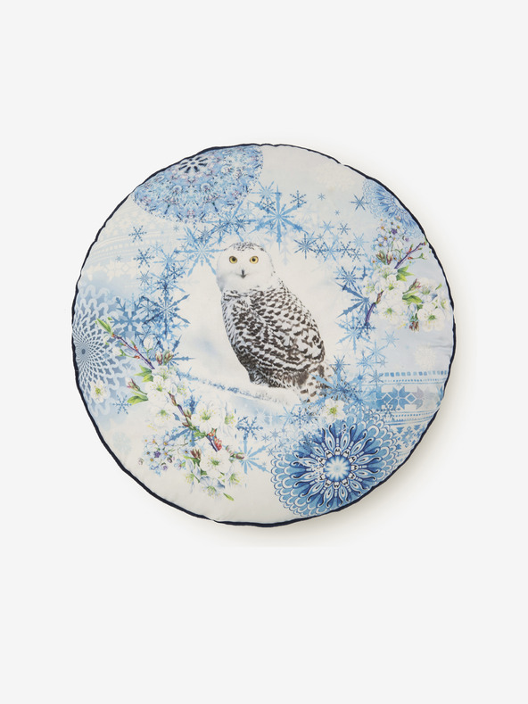 HIP Promjer 55 cm - Plavi dvostrani jastuk s motivom HIP Phalini