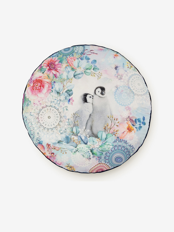 HIP Promjer 55 cm - Svijetlo plavi dvostrani jastuk s motivom HIP Rachna