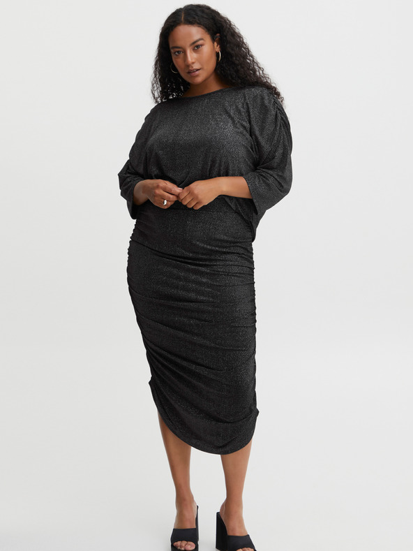 Fransa Crna ženska plašt suknja s metalik vlaknima Fransa