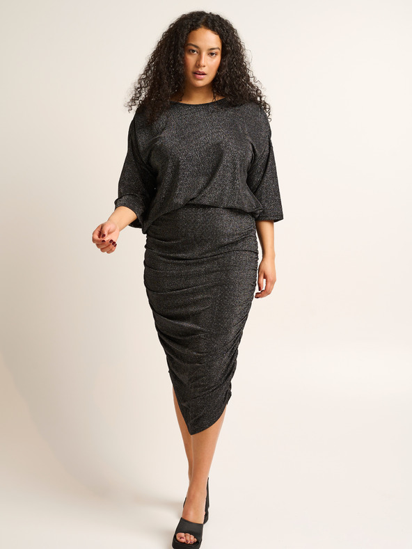 Fransa Crna ženska plašt suknja s metalik vlaknima Fransa